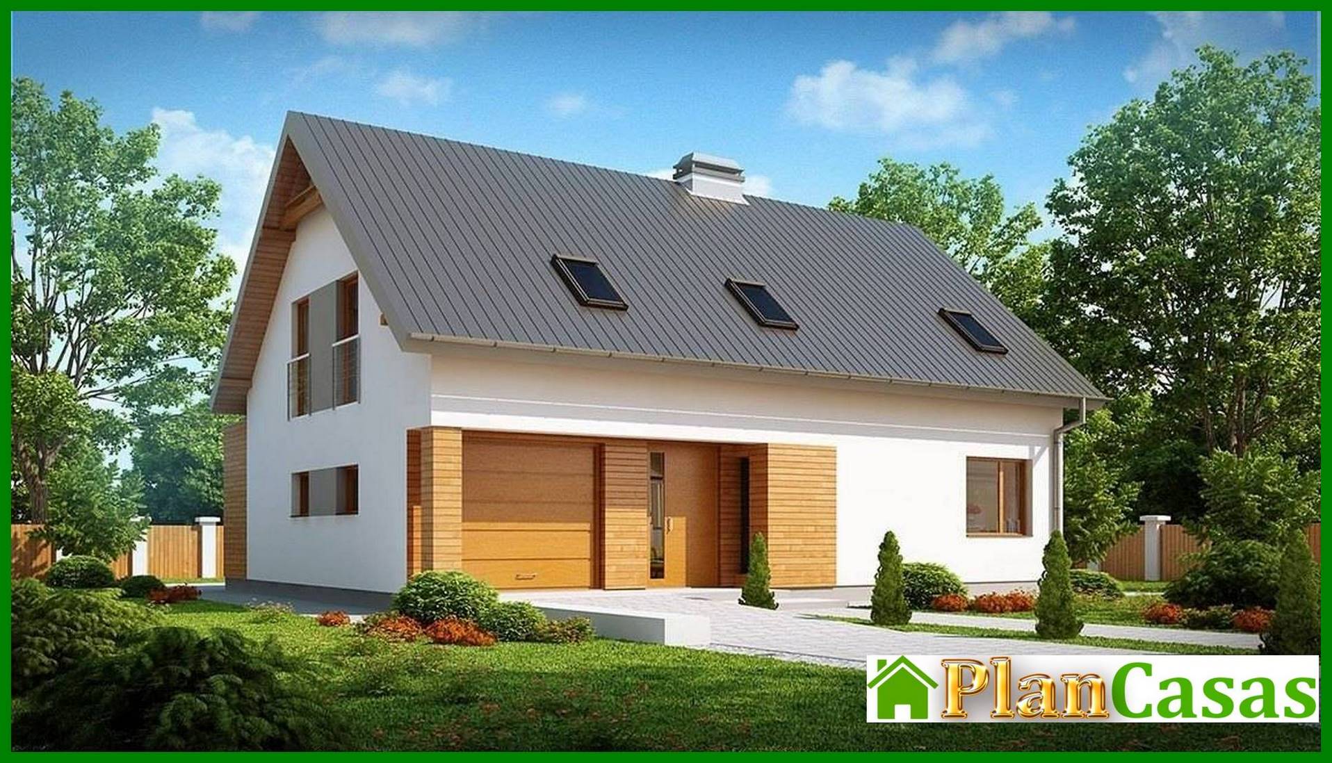 House project with an attic, a large technical room and an office house plan