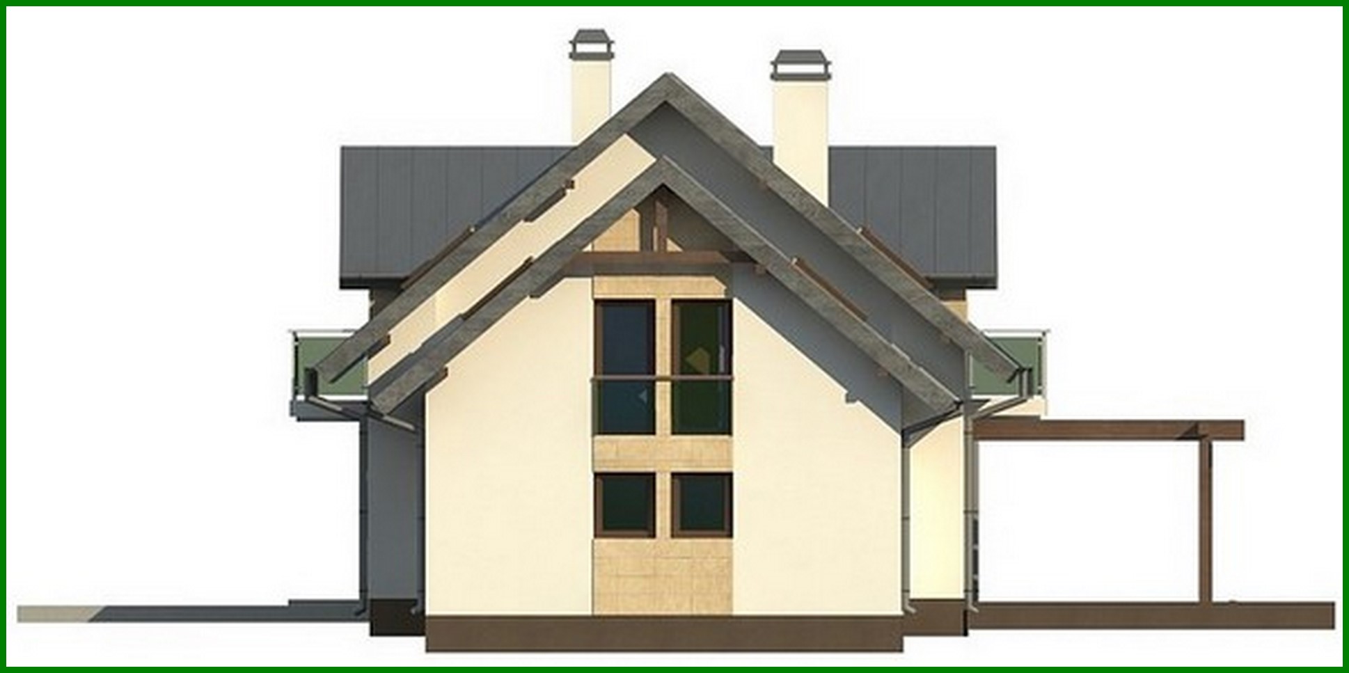 Visualization gallery - Design of a modern five-bedroom house with a garage