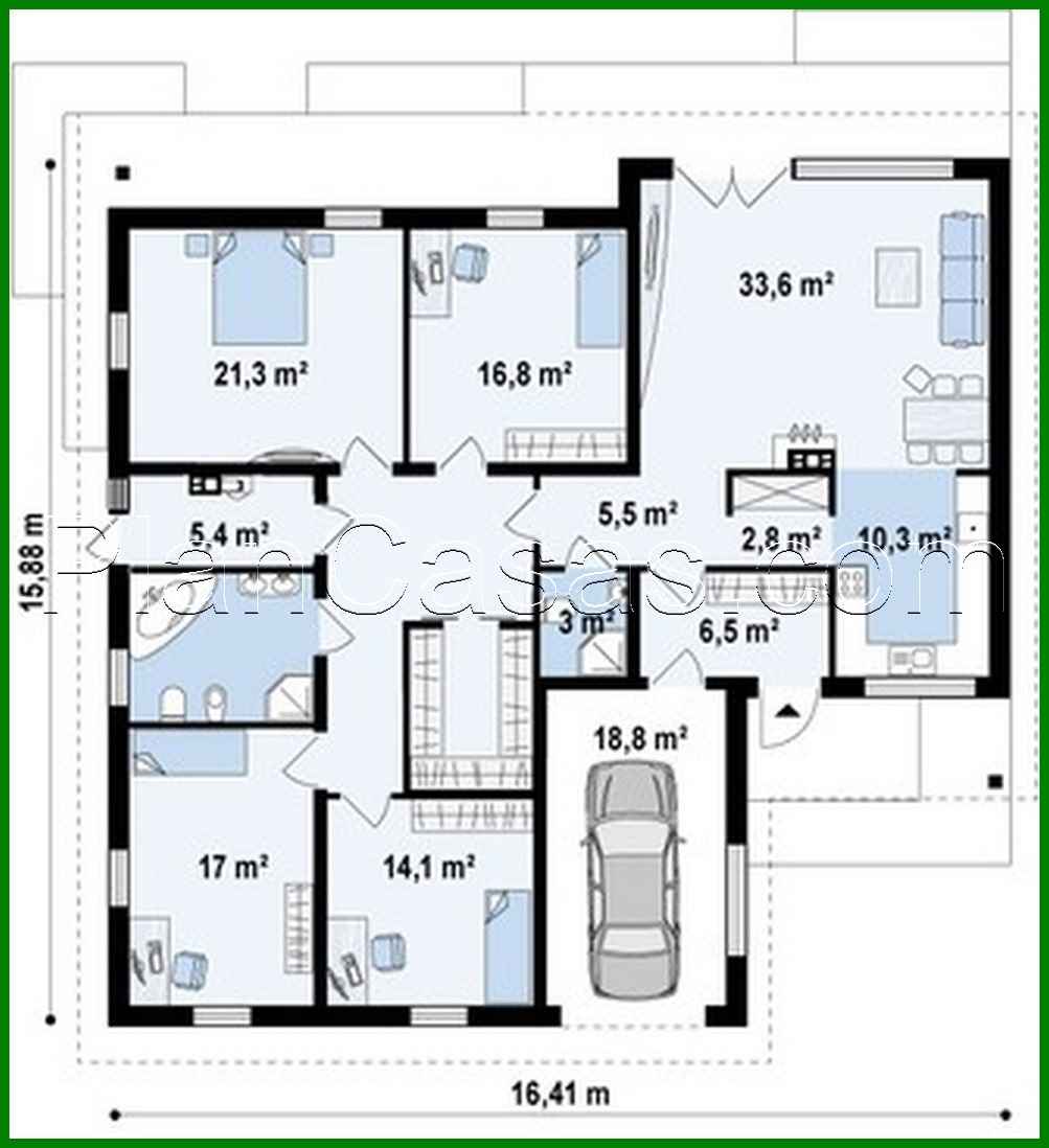 Visualization gallery - The project of a one-story house with a garage for one car