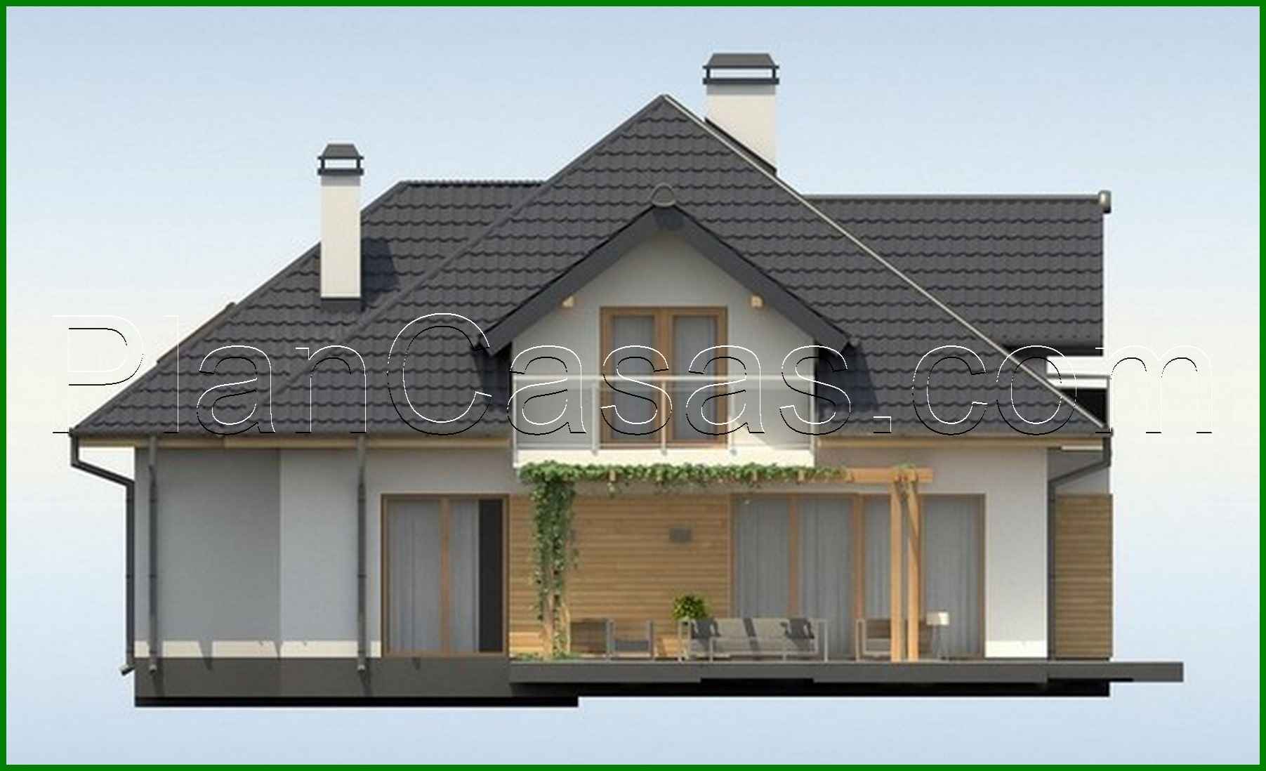 Visualization gallery - House project with facade windows and a garage for two cars