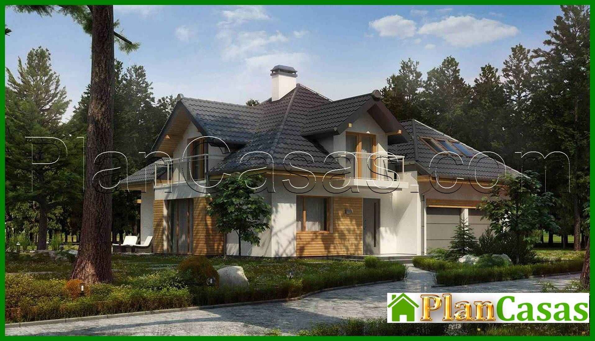 Visualization gallery - House project with facade windows and a garage for two cars