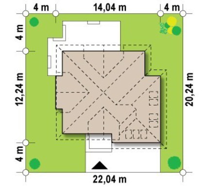 Visualization gallery - House project with facade windows and a garage for two cars