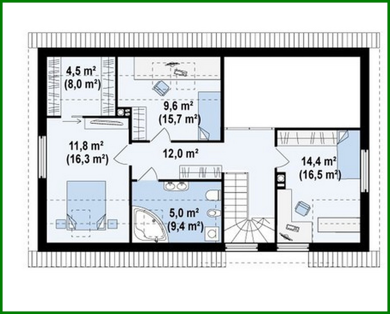 Visualization gallery - Cottage project with built-in garage and attic
