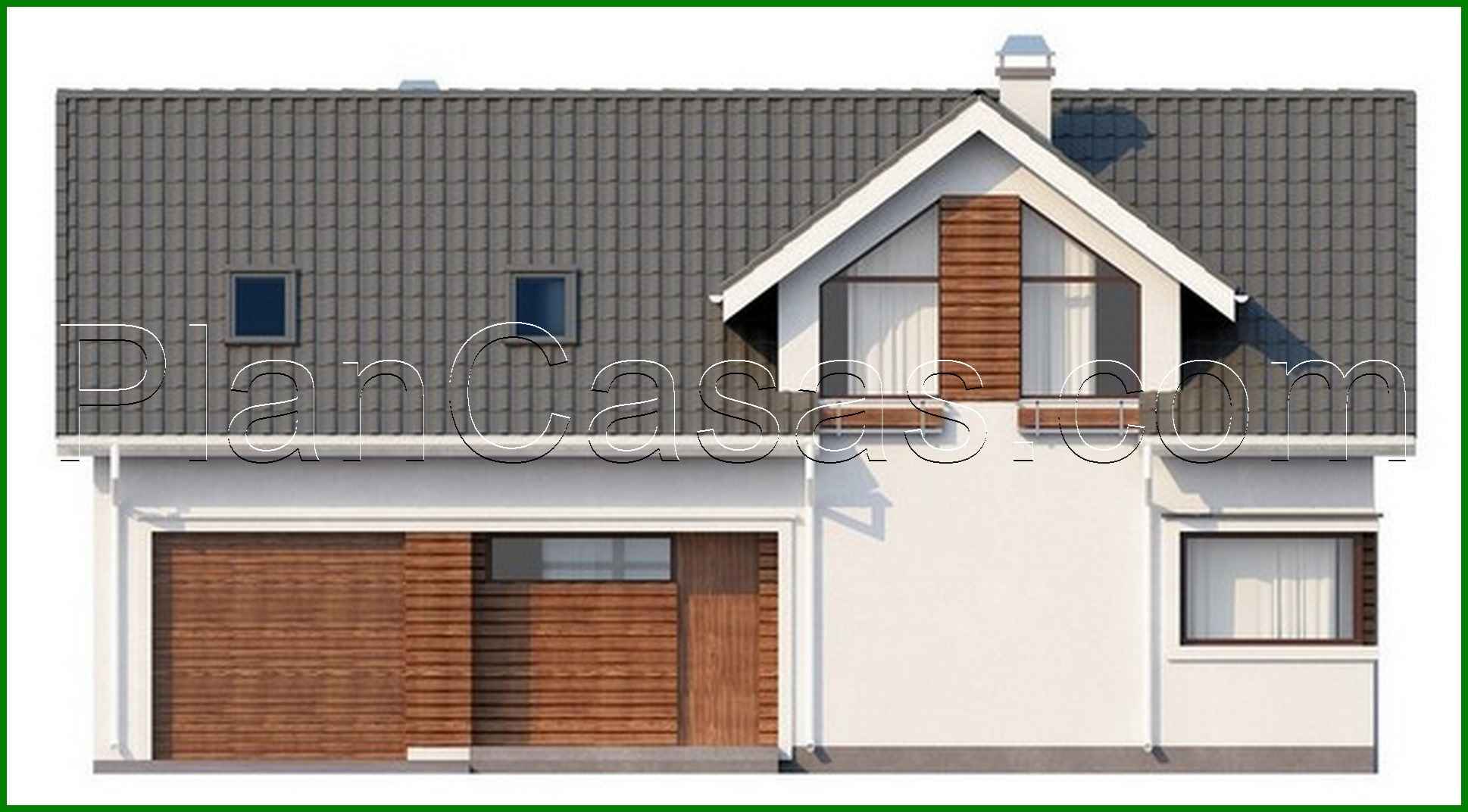 Visualization gallery - Cottage project with built-in garage and attic