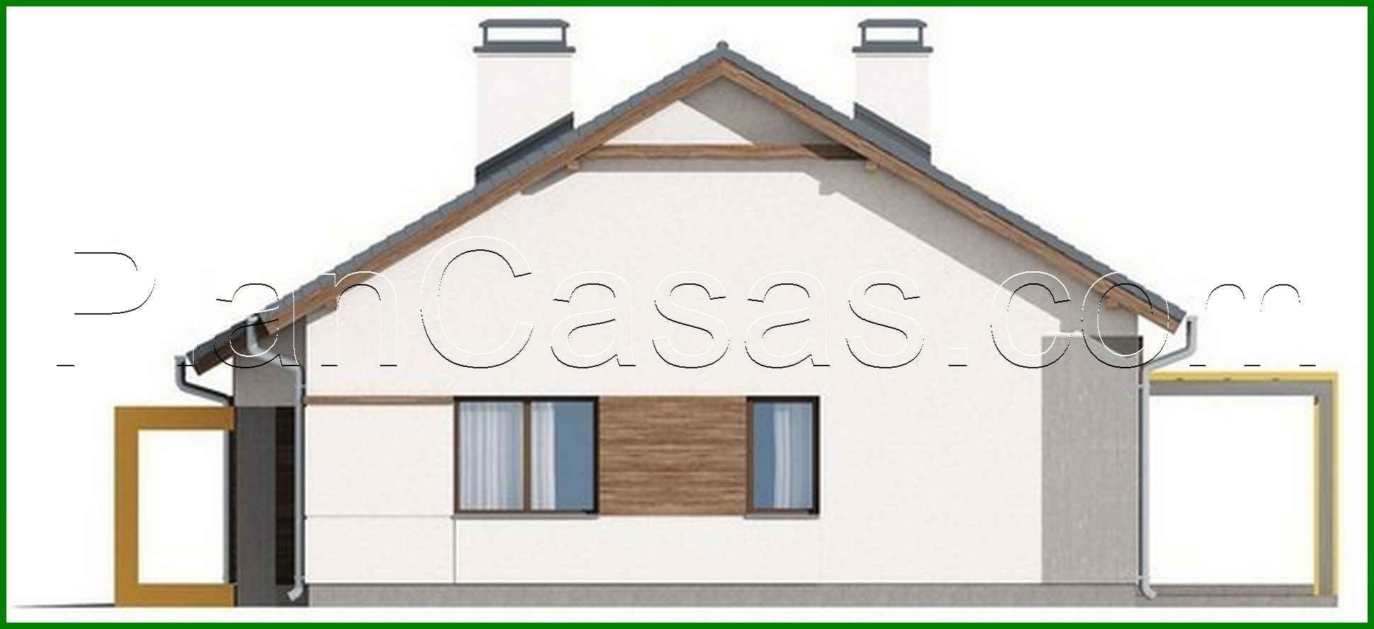 Visualization gallery - Three-bedroom single-story house project with garage