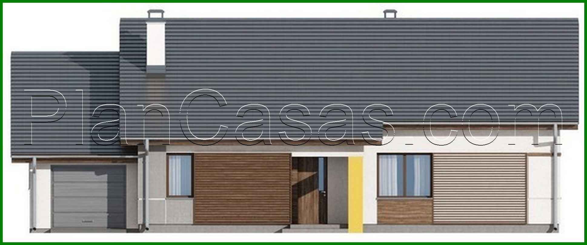 Visualization gallery - Three-bedroom single-story house project with garage