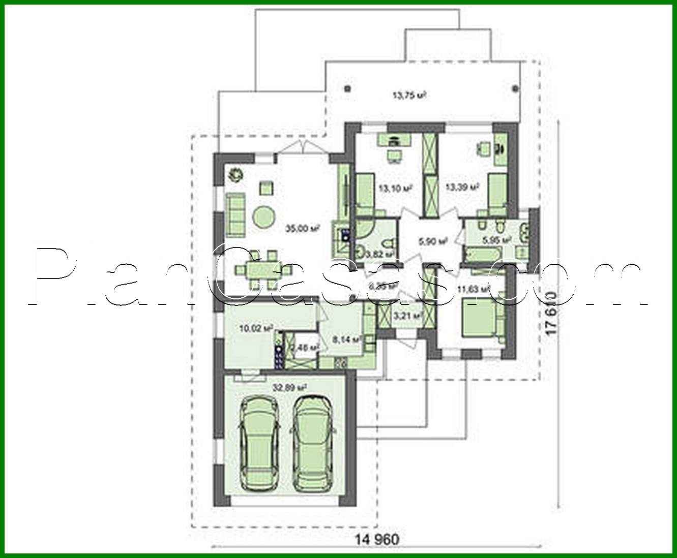 Visualization gallery - Project of a stylish practical one-story house