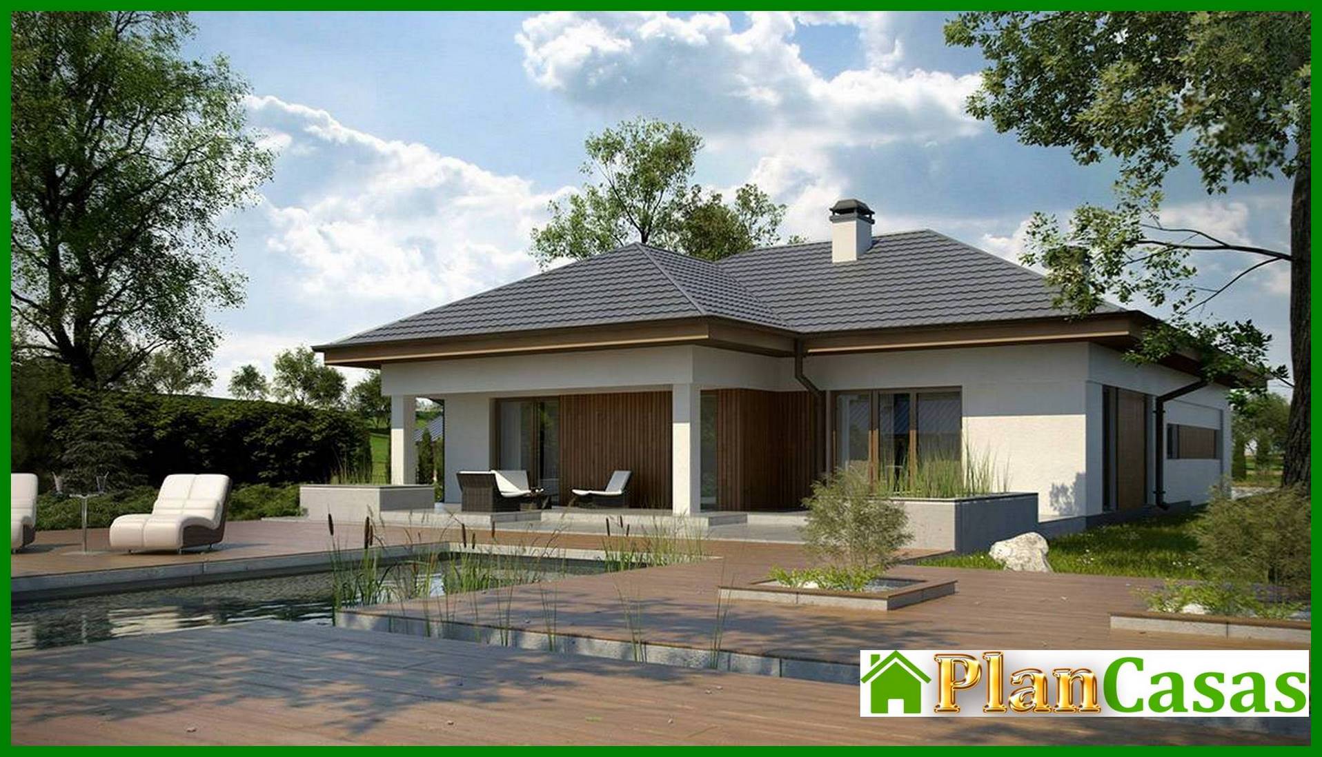 Project of a stylish practical one-story house house plan