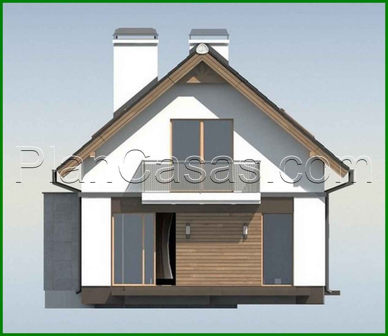 Visualization gallery - House project for a narrow plot with a terrace above the garage