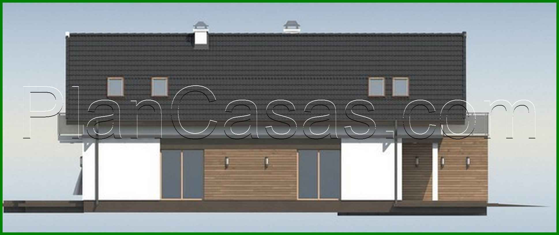 Visualization gallery - House project for a narrow plot with a terrace above the garage