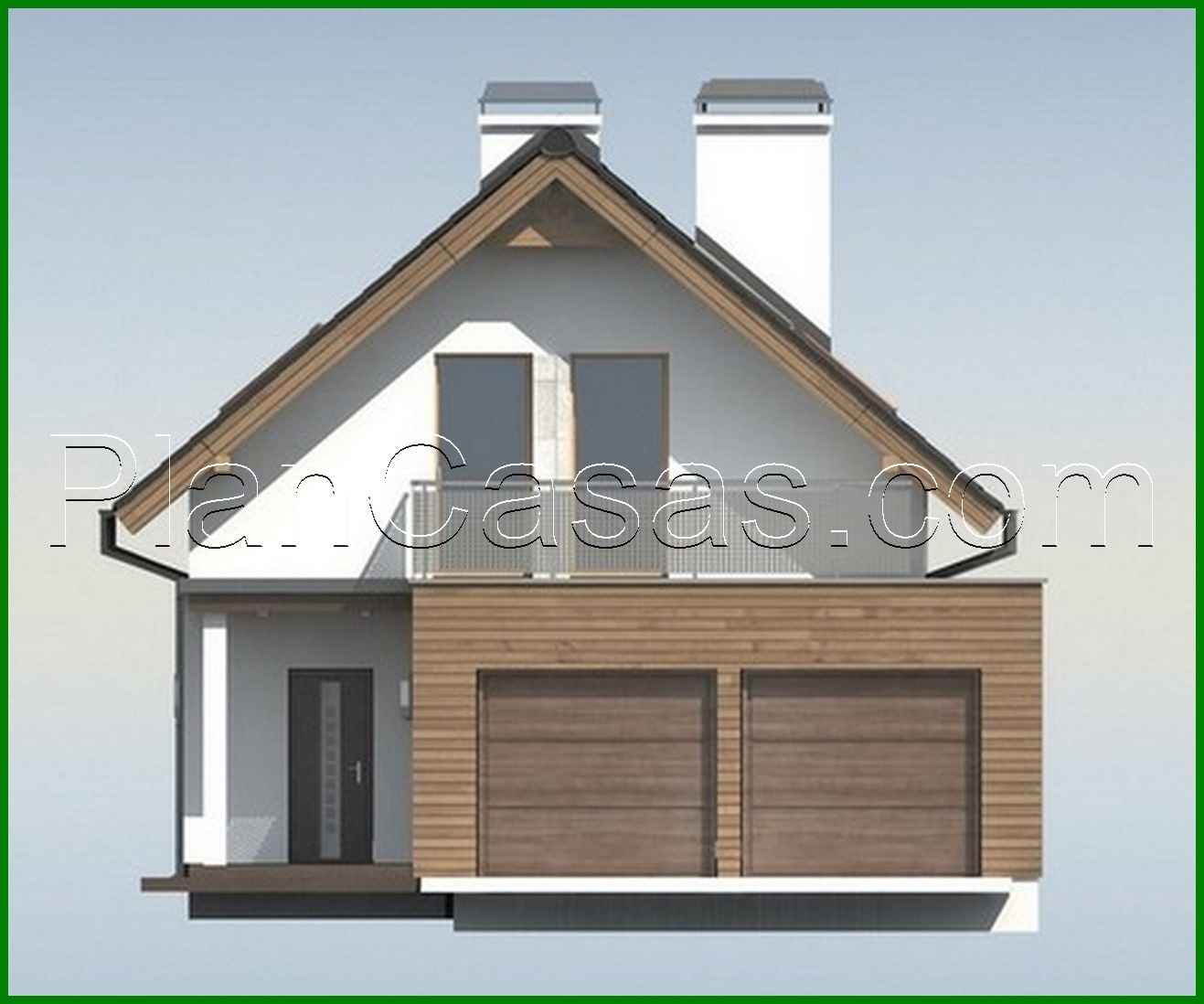 Visualization gallery - House project for a narrow plot with a terrace above the garage