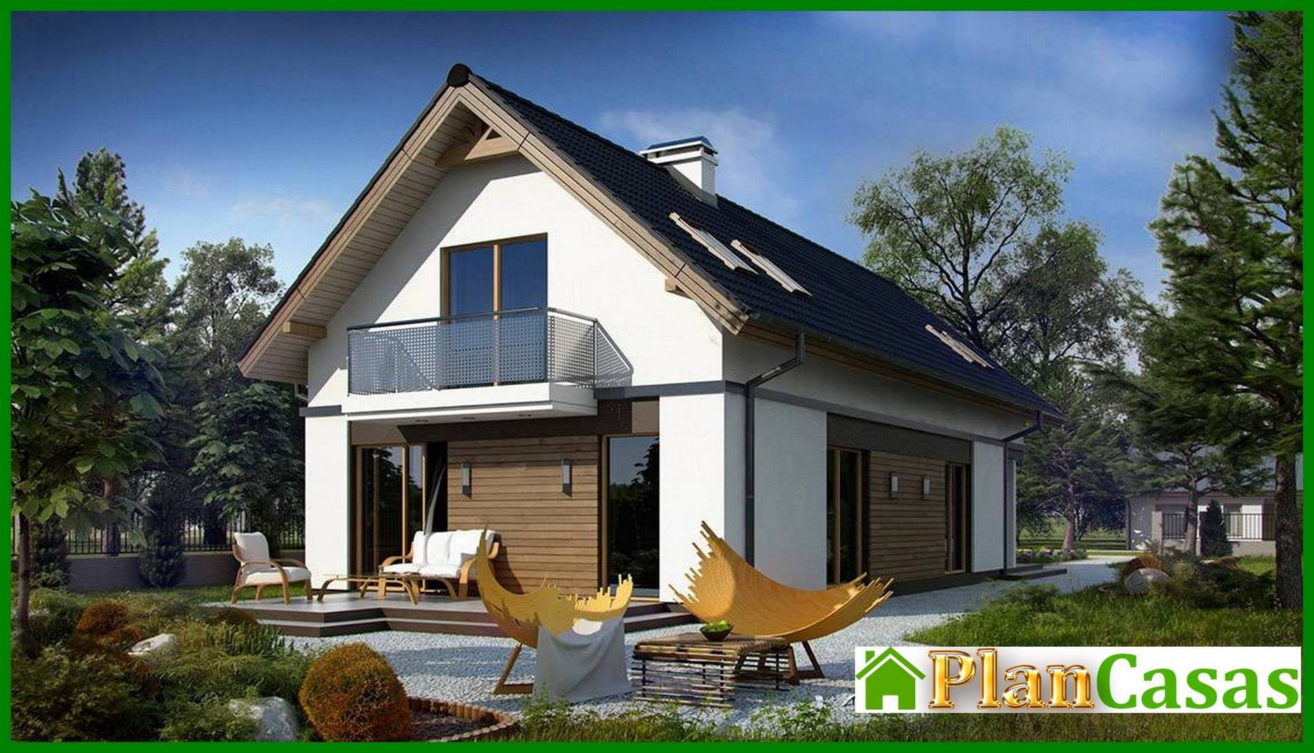 Visualization gallery - House project for a narrow plot with a terrace above the garage