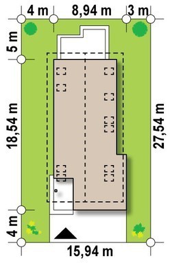 Visualization gallery - House project for a narrow plot with a terrace above the garage