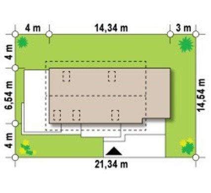 Visualization gallery - House project with an original facade for a large plot