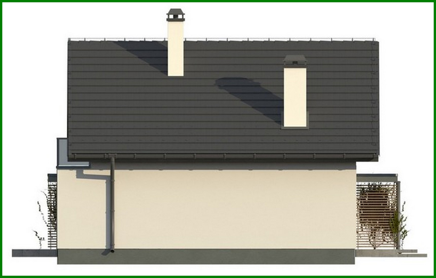 Visualization gallery - The project of a narrow house with an attic in a traditional style