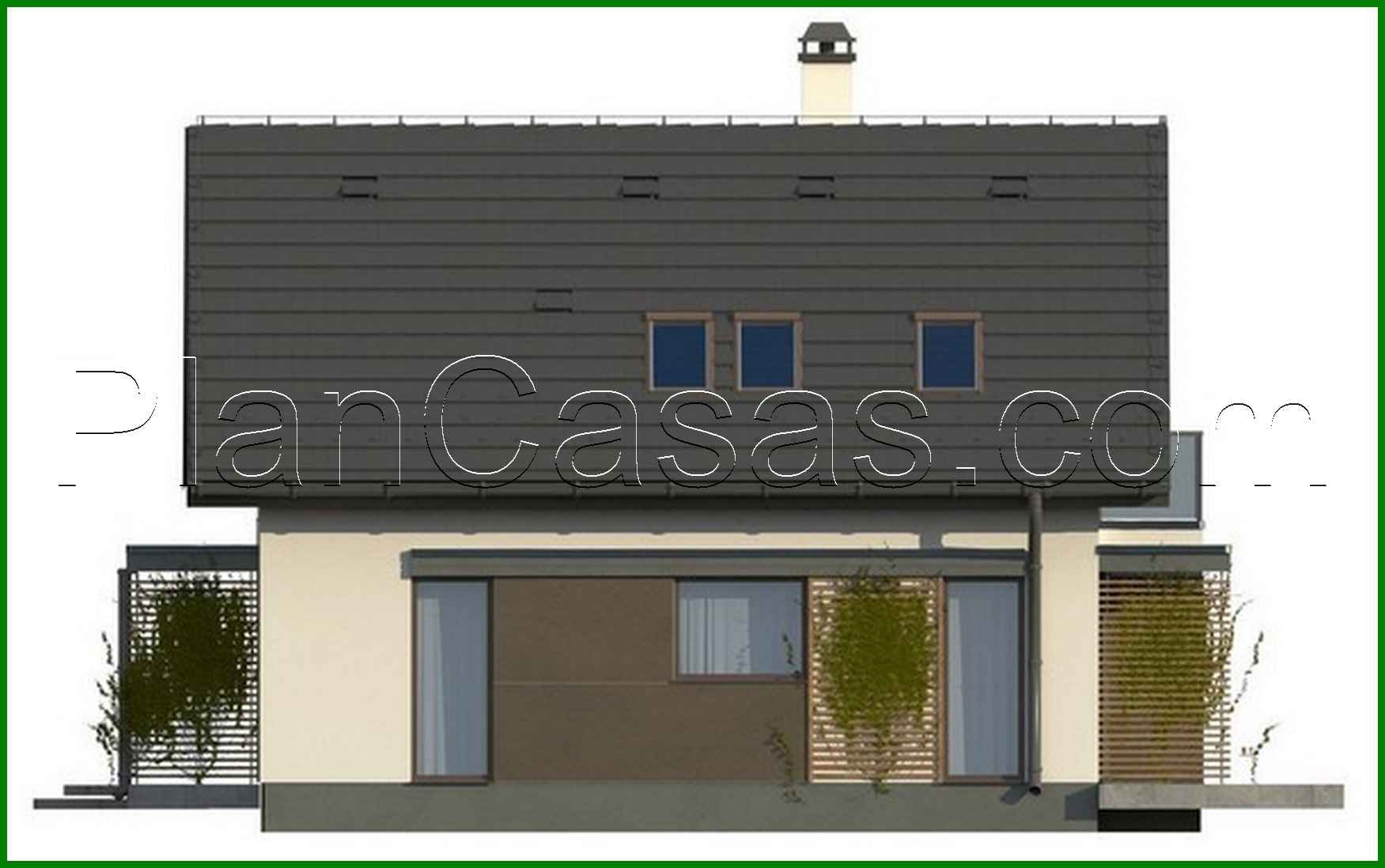 Visualization gallery - The project of a narrow house with an attic in a traditional style