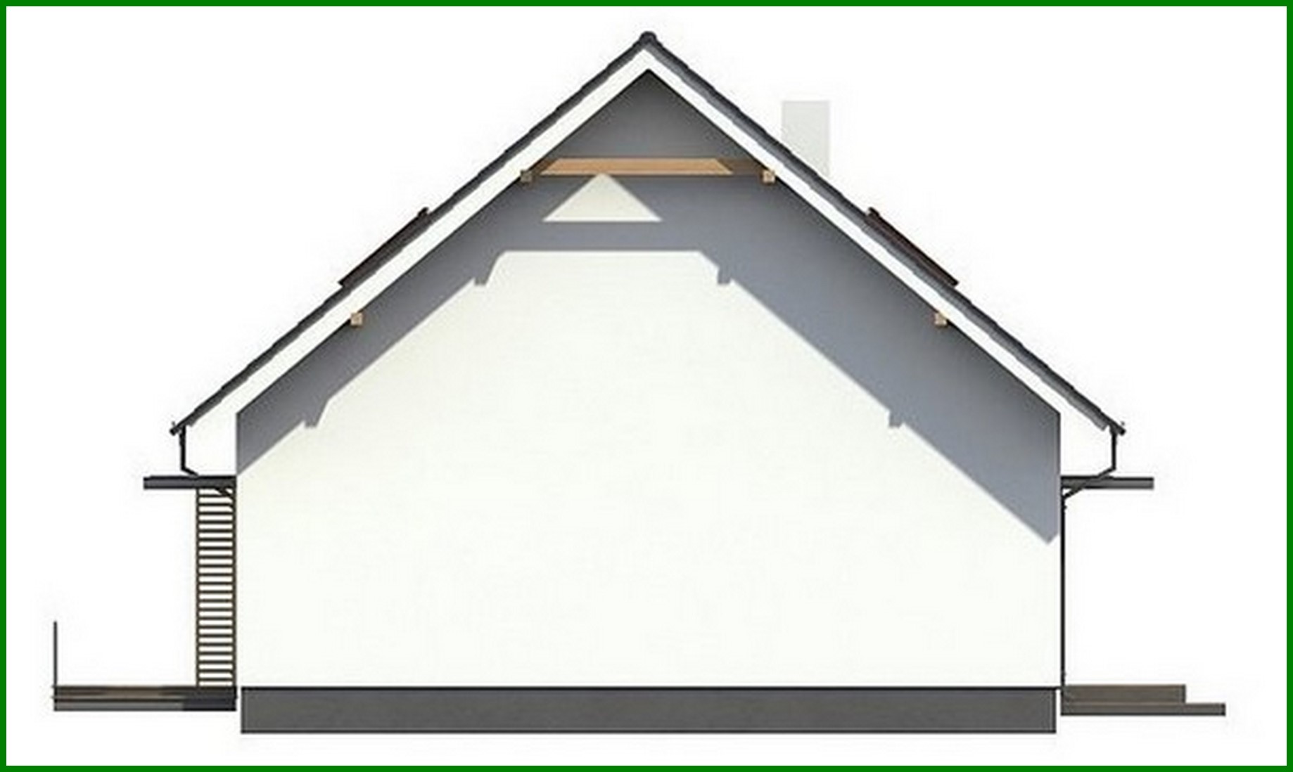 Visualization gallery - The project of a simple house with a gable roof