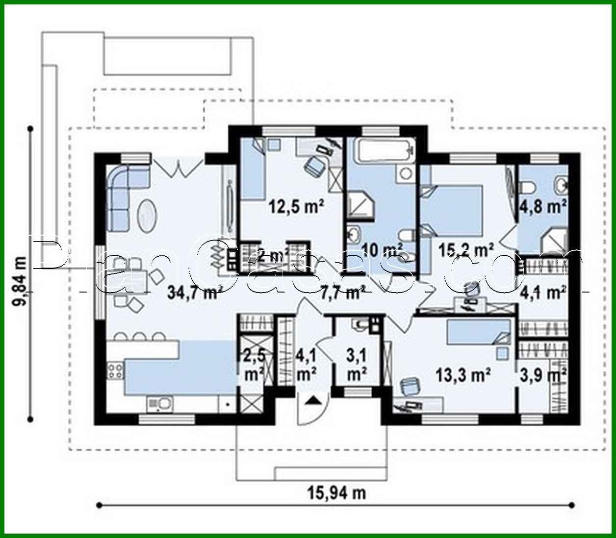 Visualization gallery - The project of a classic one-story house