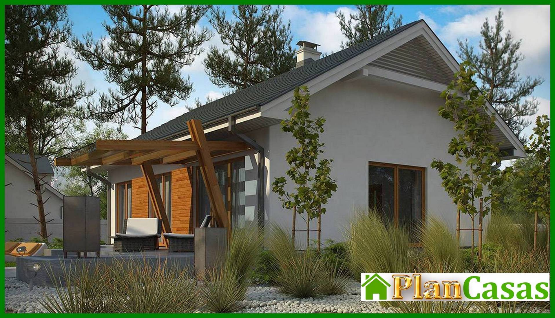 Visualization gallery - The project of a one-story house in a classic style