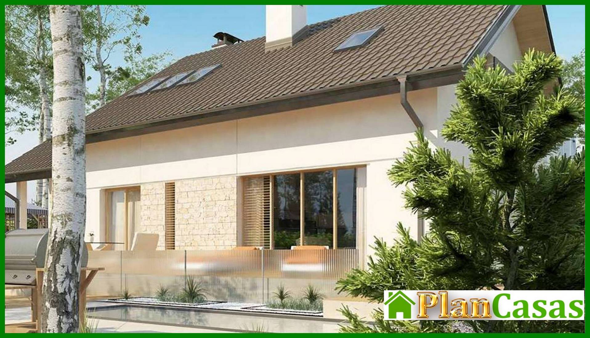 Visualization gallery - Project of a house with a gable roof and a garage