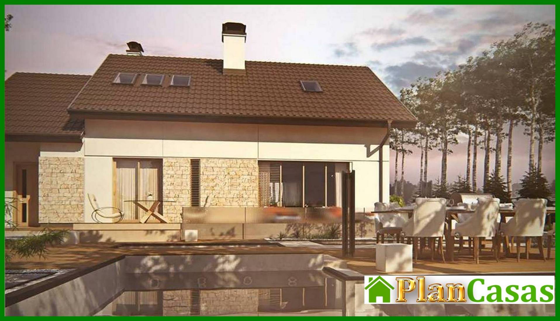 Visualization gallery - Project of a house with a gable roof and a garage