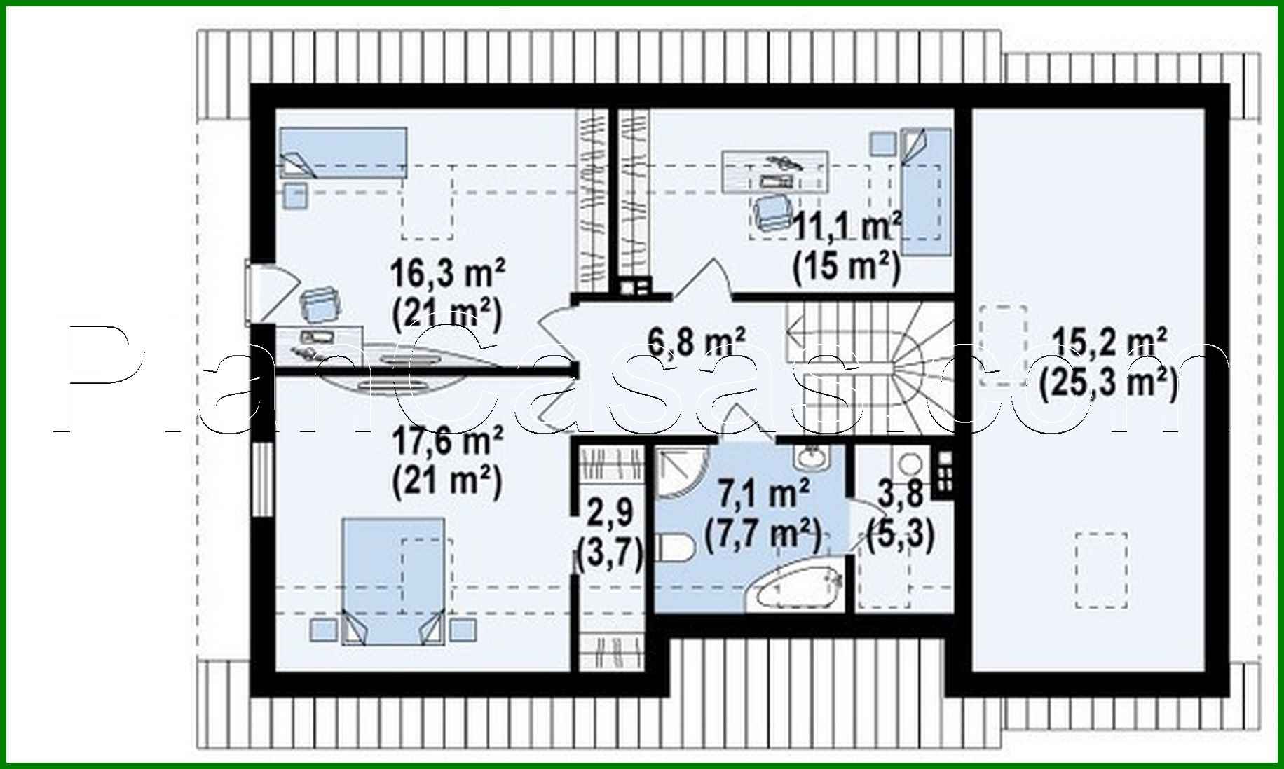 Visualization gallery - Project of a house with a gable roof and a garage