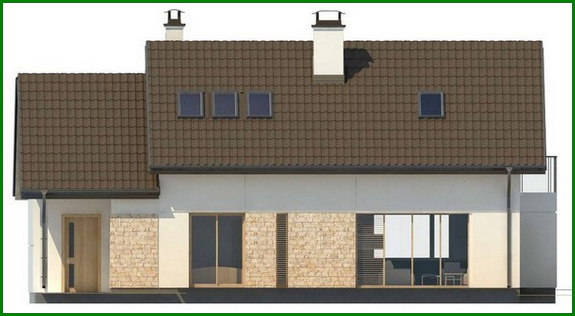 Visualization gallery - Project of a house with a gable roof and a garage