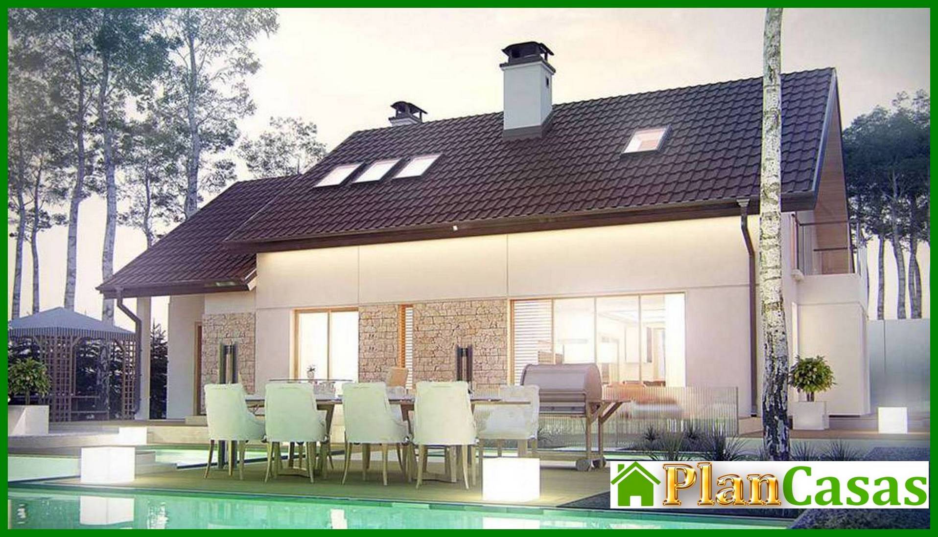 Visualization gallery - Project of a house with a gable roof and a garage