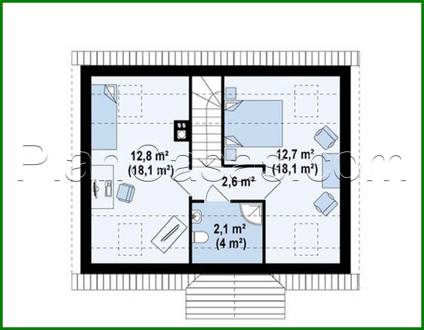 Visualization gallery - The project of a classic house with a gable roof