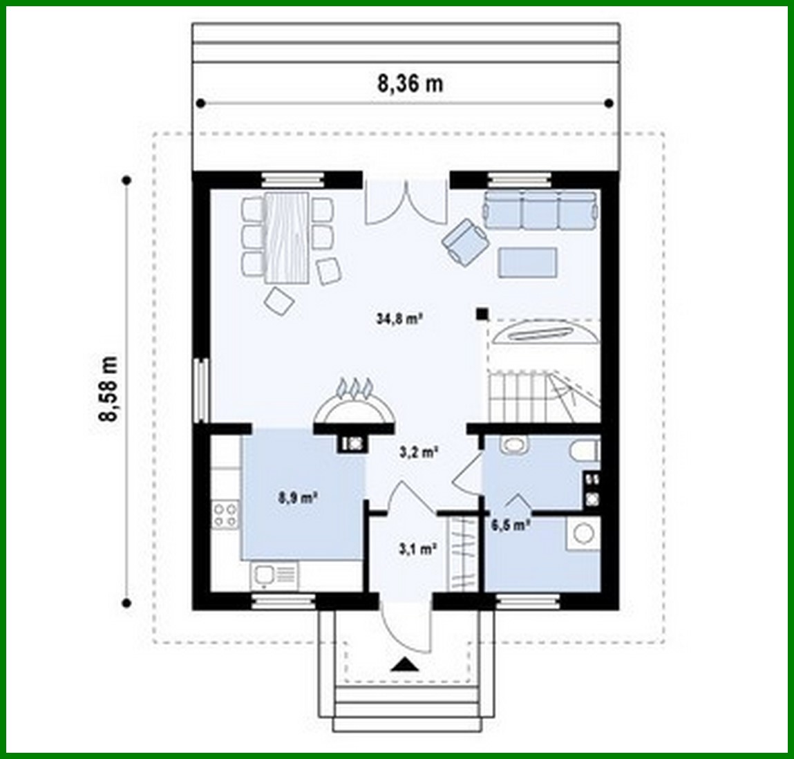 Visualization gallery - The project of a neat classic-style house with a gable roof