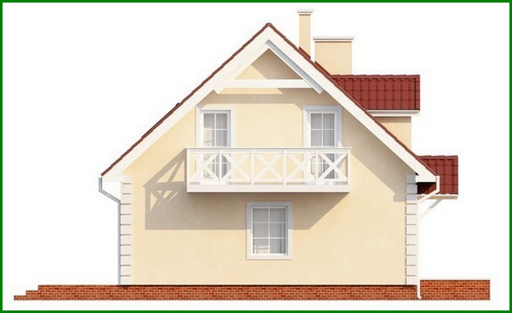 Visualization gallery - The project of a neat classic-style house with a gable roof