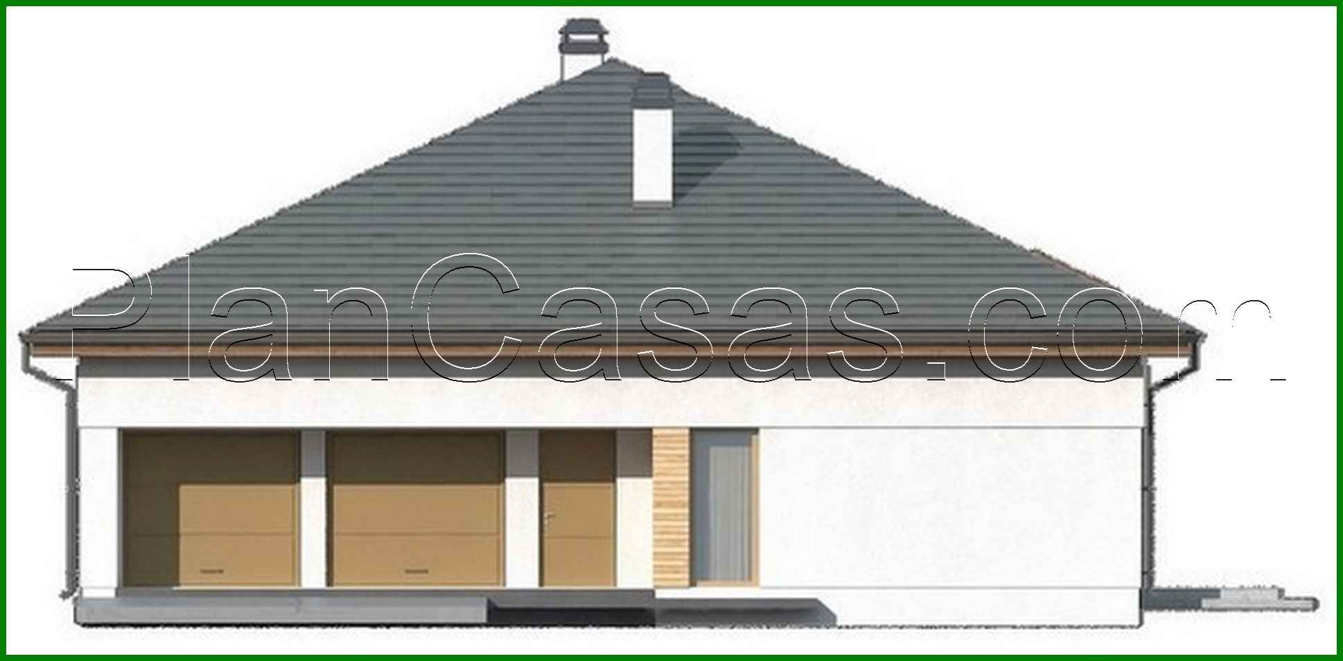 Visualization gallery - Project of a house with a sloping roof and an open attic