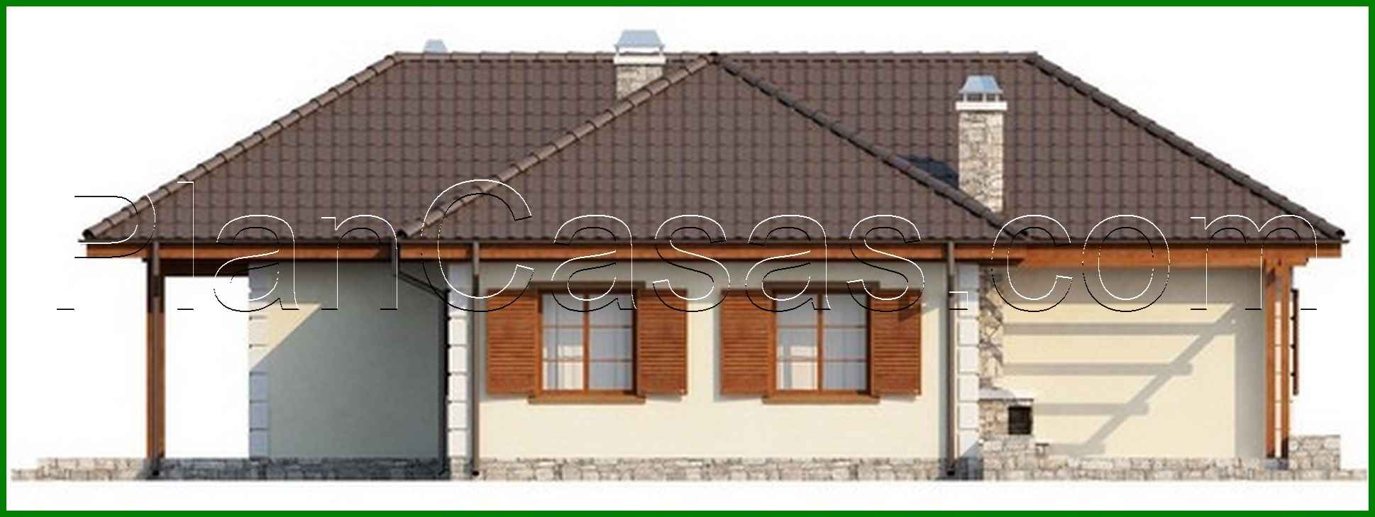 Visualization gallery - The project of a one-story house with a room for the attic