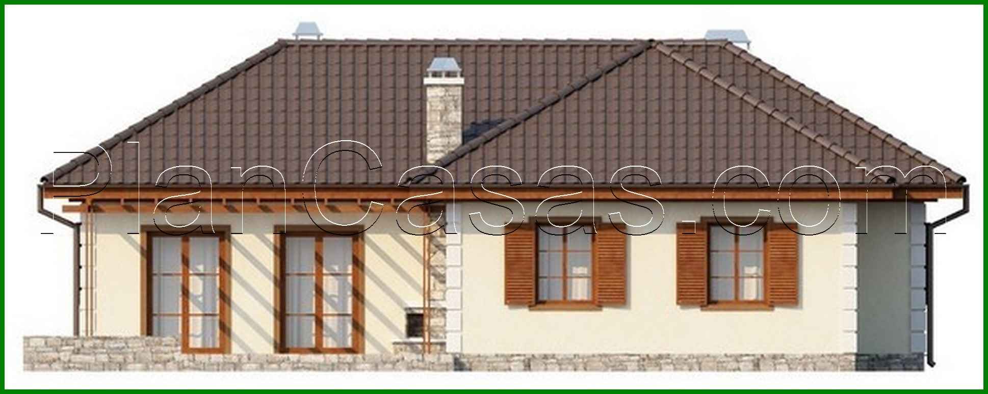 Visualization gallery - The project of a one-story house with a room for the attic