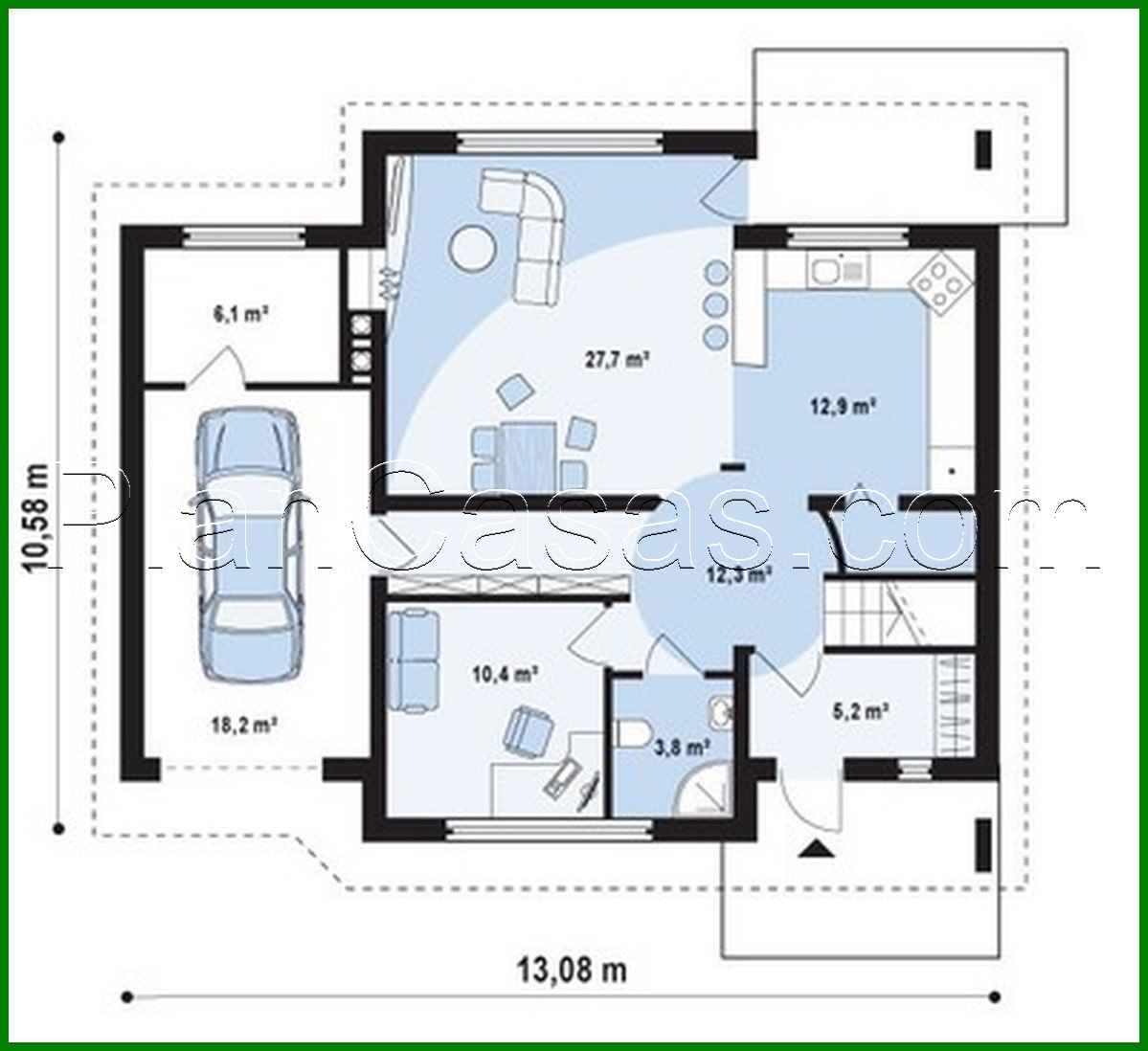 Visualization gallery - House project with an attic and an additional bedroom on the ground floor