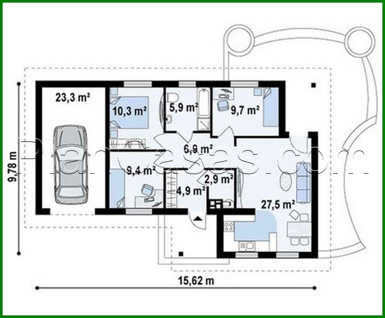 Visualization gallery - Project of a stylish one-story house with a garage