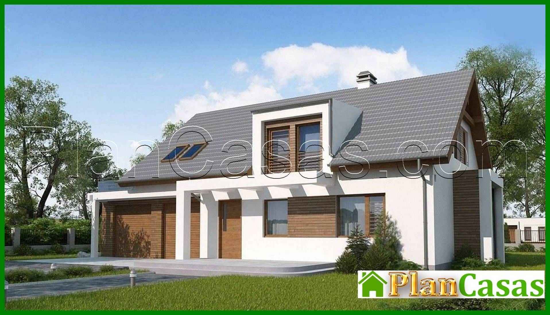 Visualization gallery - The project of a bright cozy cottage with an attic and a garage for 2 cars