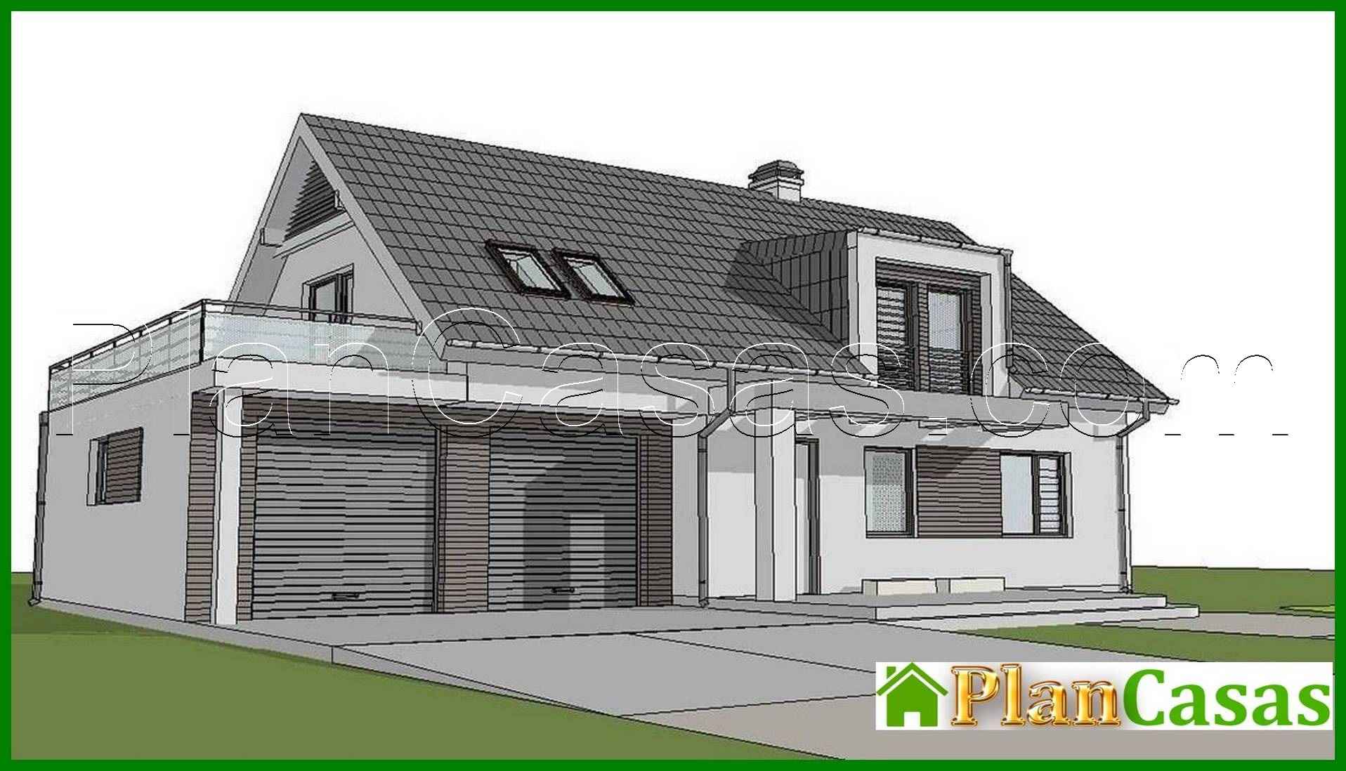 Visualization gallery - The project of a bright cozy cottage with an attic and a garage for 2 cars