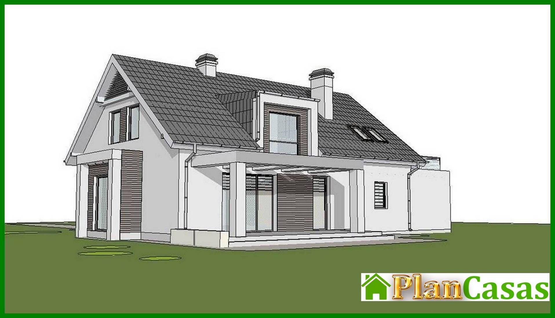 Visualization gallery - The project of a bright cozy cottage with an attic and a garage for 2 cars