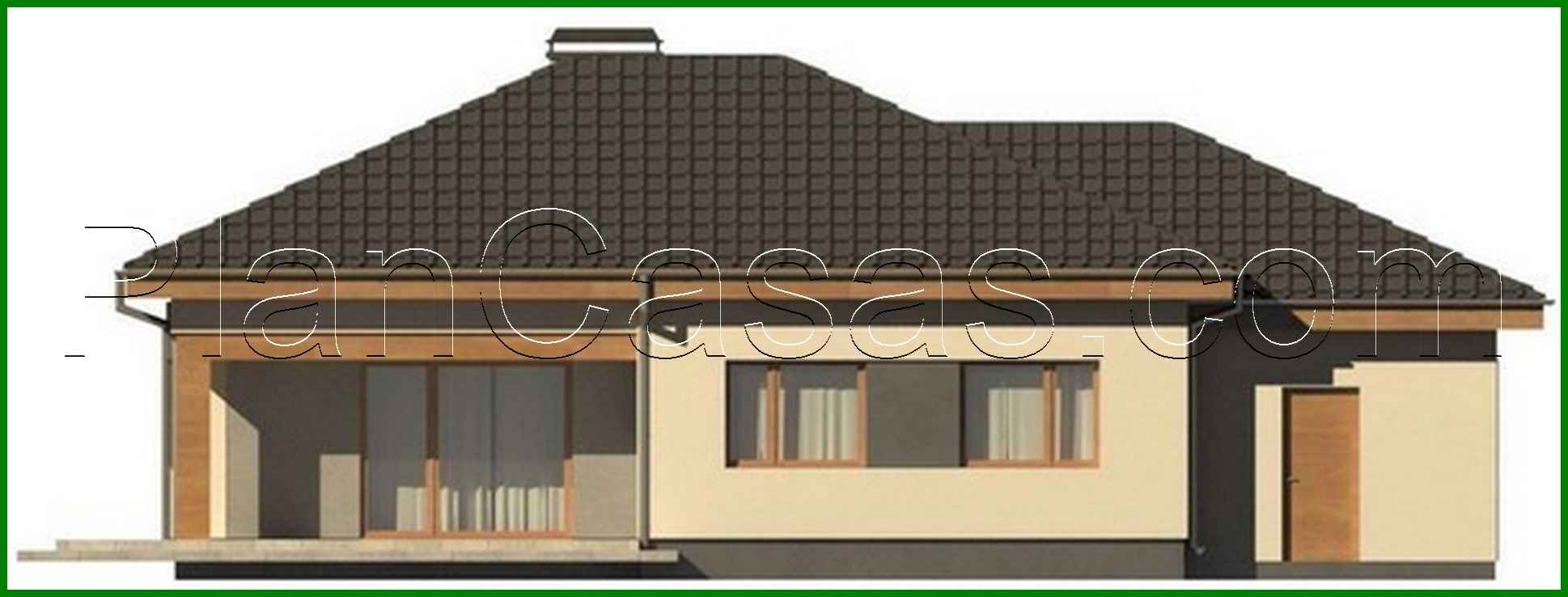 Visualization gallery - One-storey cottage project with a garage