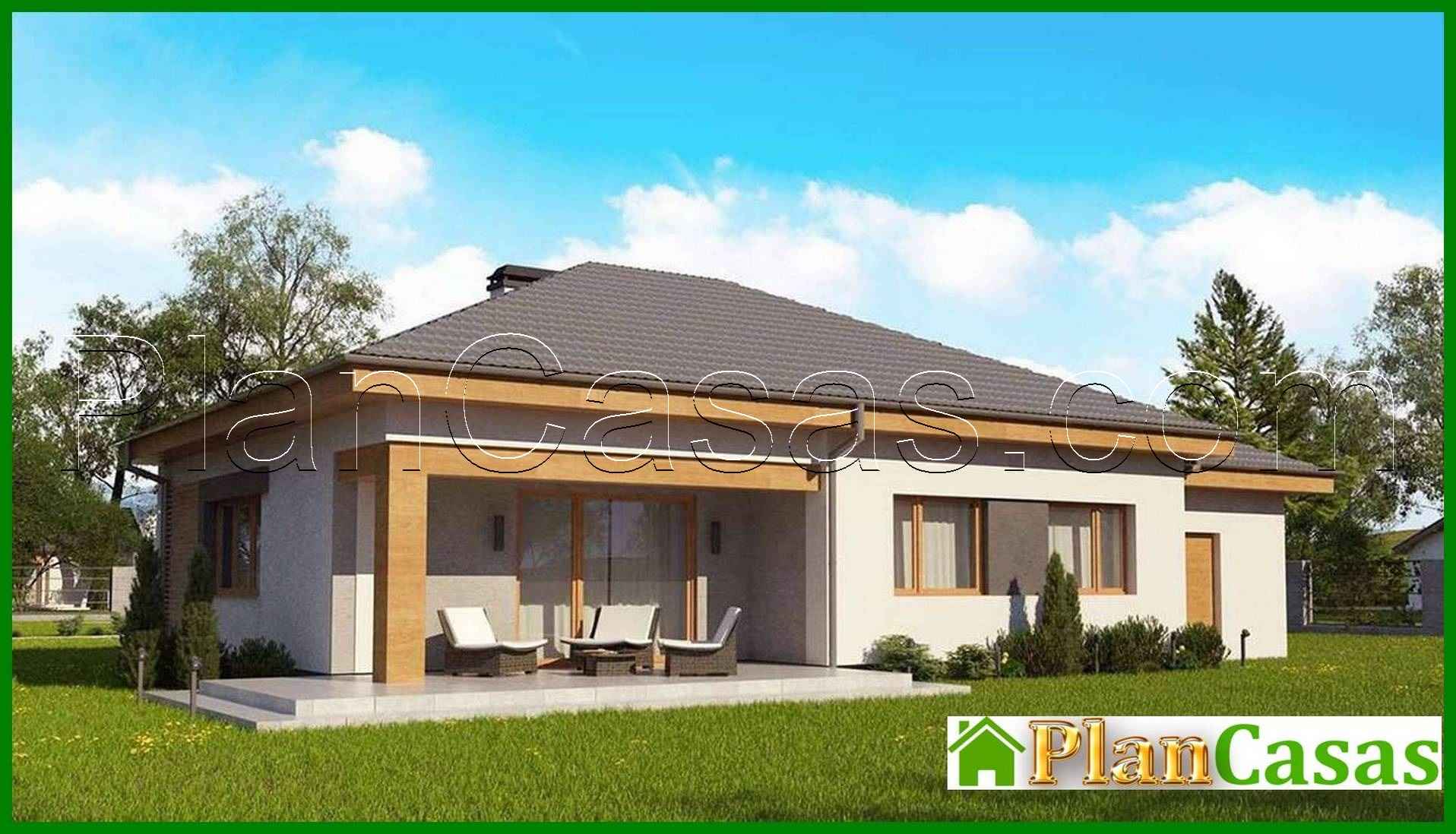 Visualization gallery - One-storey cottage project with a garage