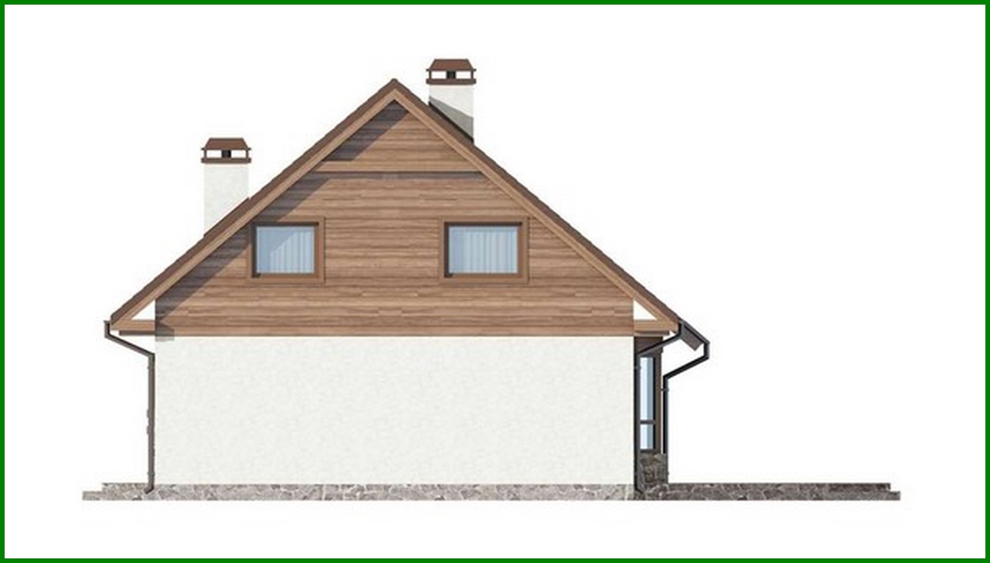 Visualization gallery - The project of a small cozy country house with a gable roof