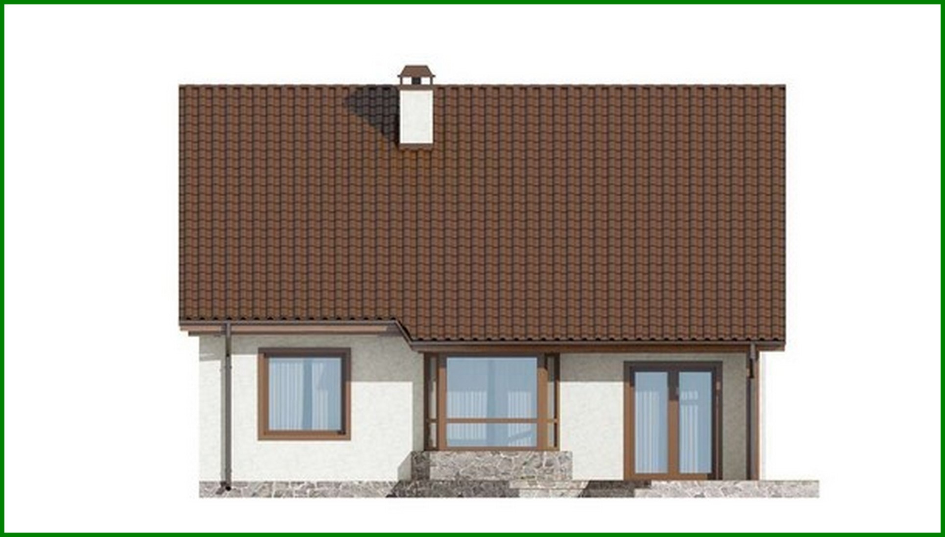 Visualization gallery - The project of a small cozy country house with a gable roof