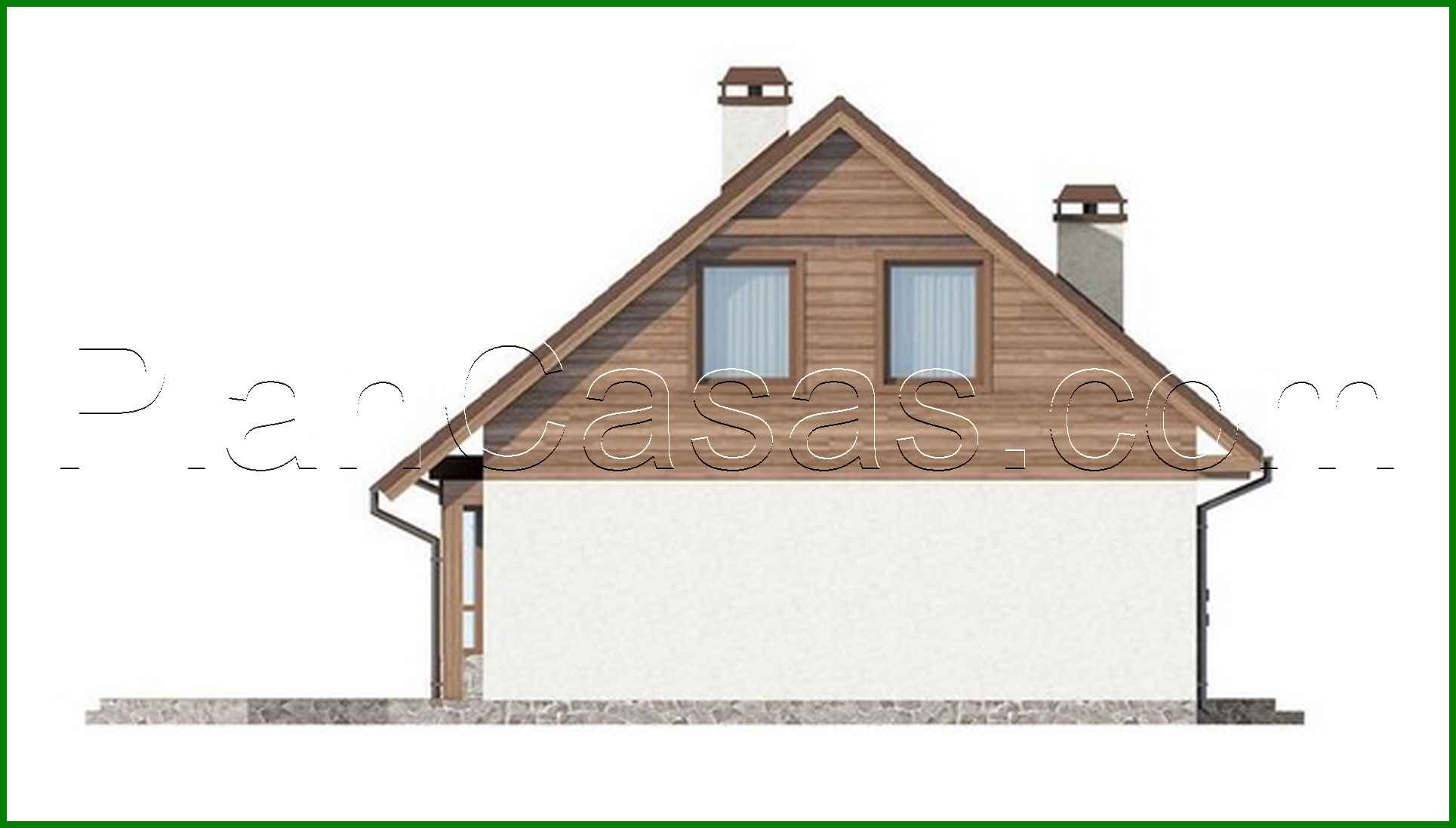 Visualization gallery - The project of a small cozy country house with a gable roof