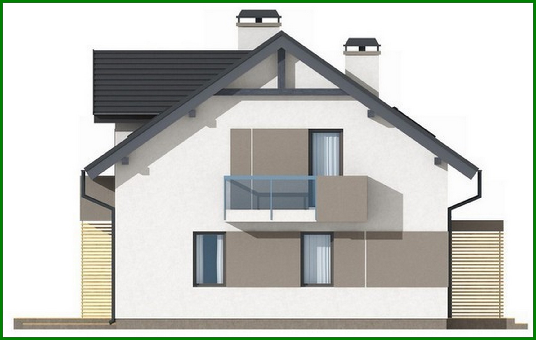 Visualization gallery - Project of a small beautiful house with an attic