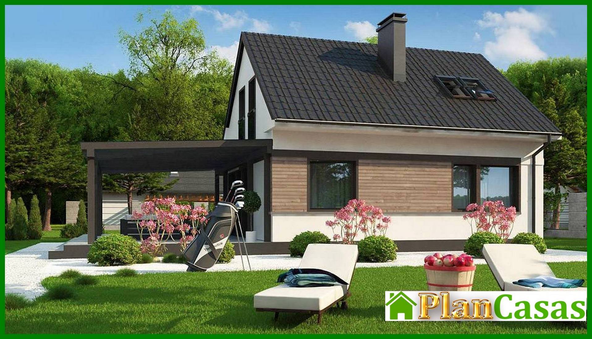 Visualization gallery - The project of a compact house on 104 square meters. m with a mansard on three bedrooms