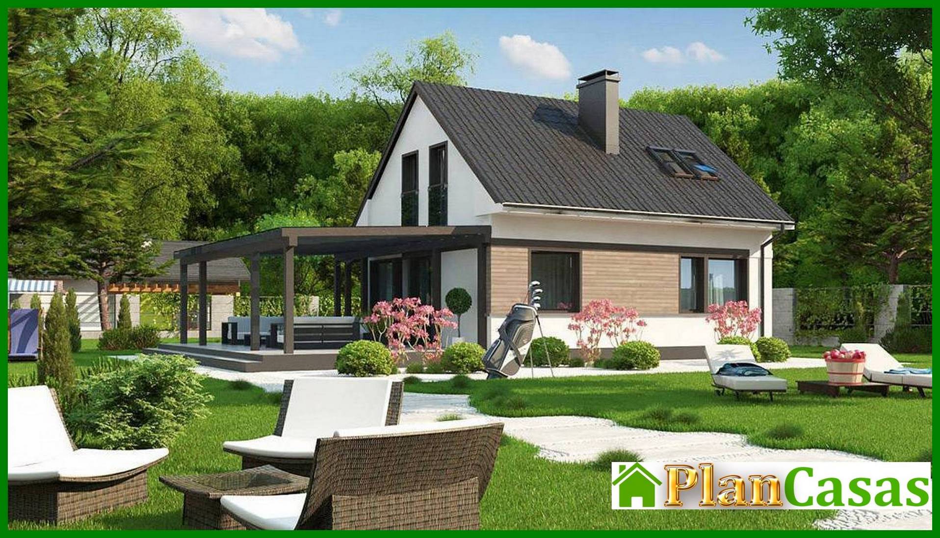 Visualization gallery - The project of a compact house on 104 square meters. m with a mansard on three bedrooms