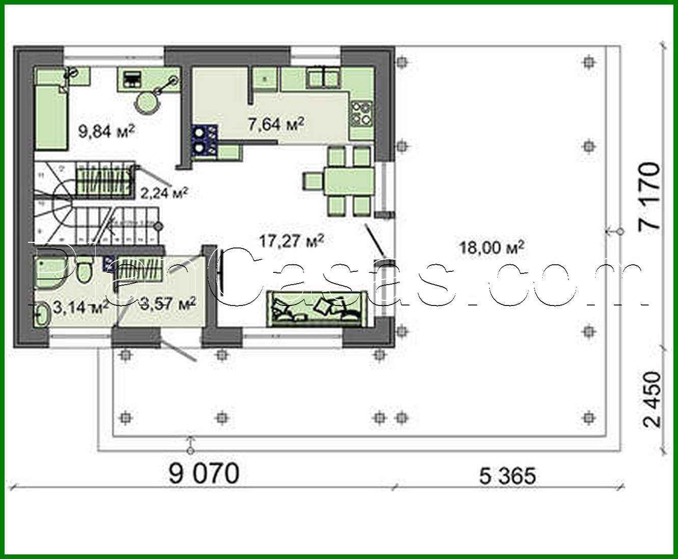 Visualization gallery - The project of a compact house on 104 square meters. m with a mansard on three bedrooms