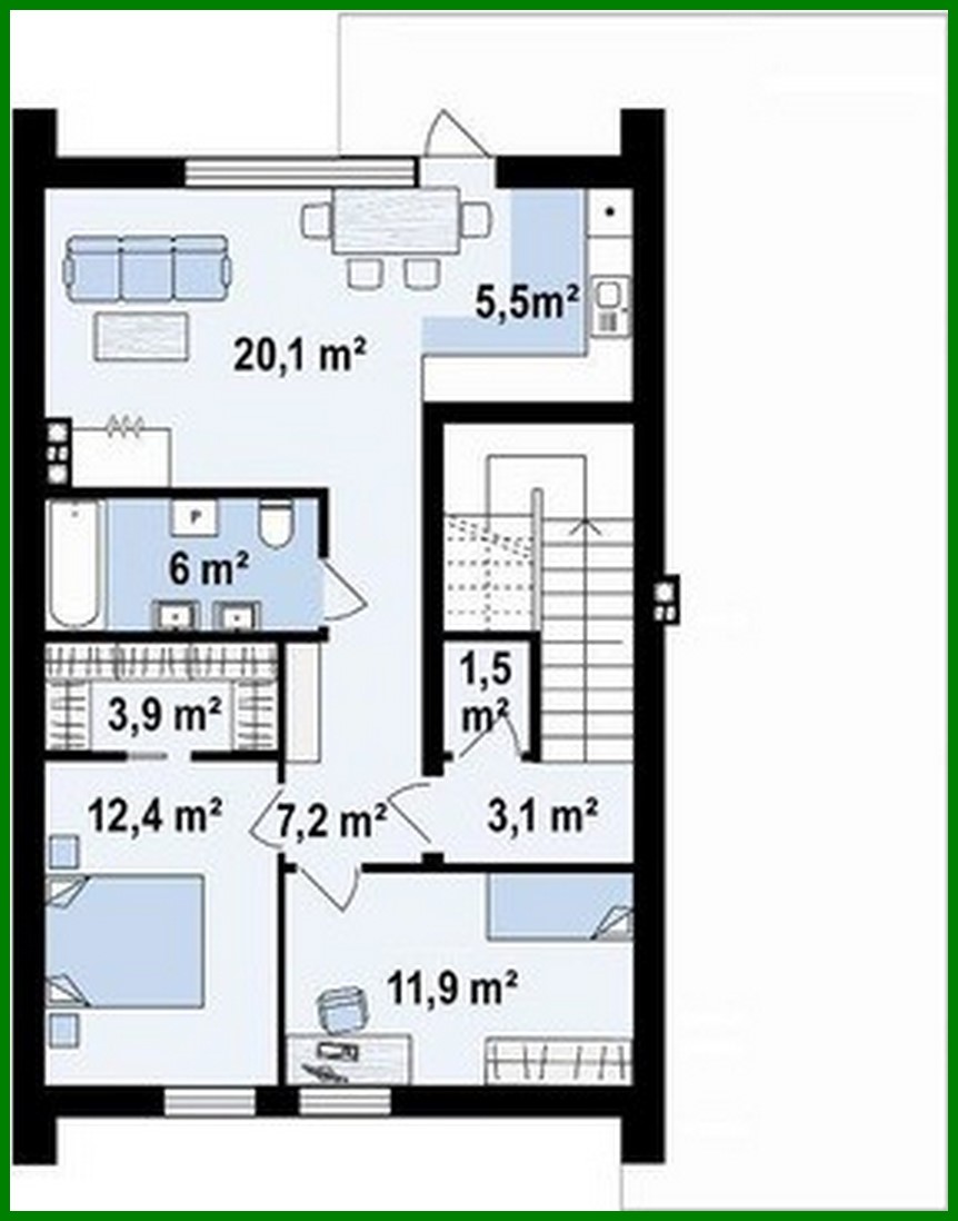Visualization gallery - The project of a spacious cottage with an area of ​​173 square meters. m with two kitchens