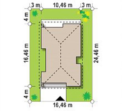 Visualization gallery - The project of a one-story house with an area of ​​120 square meters. m, decorated with artificial stone